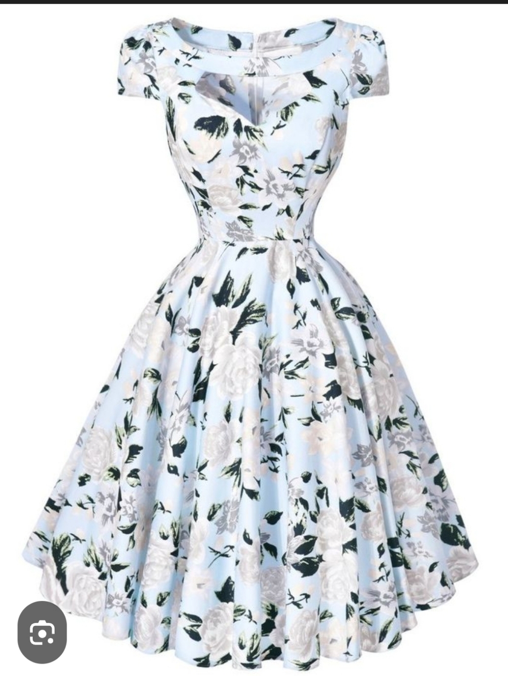 Belle Poque Rockabilly 50s Dress Floral White Fit & Flare